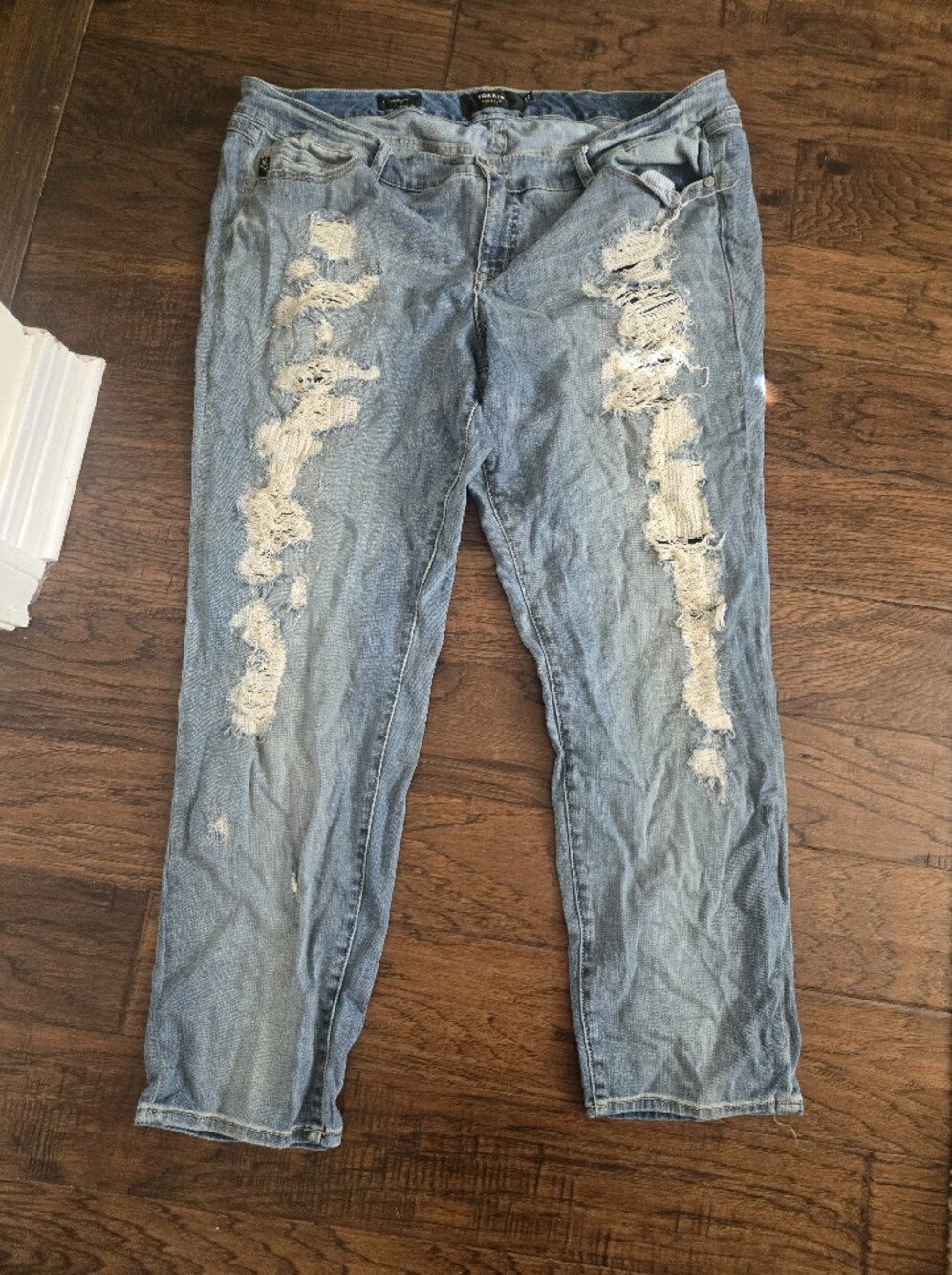 torrid Light Blue Distressed Boyfriend Jeans 22